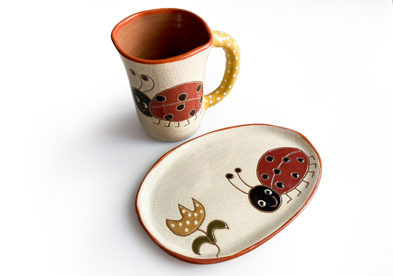 Pöttyös katica készlet - narancs