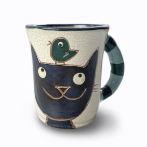 Cicás madaras kávés bögre