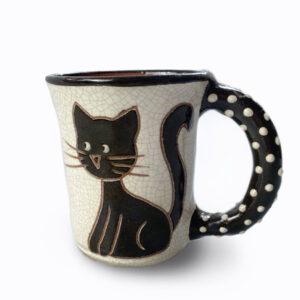 Fekete macskás kávés bögre