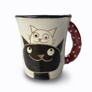 Macskatesós kávés bögre